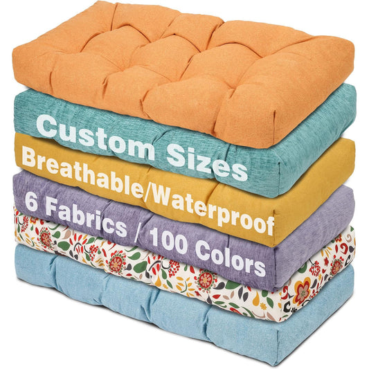 Custom Tufted Bench Cushions,Non Slip Memory Foam Bench Cushion for Indoor Furniture,4 inches Thick Outdoor Swing seat Cushions,Water Resistant Bench Pillows Pads for Piano Garden