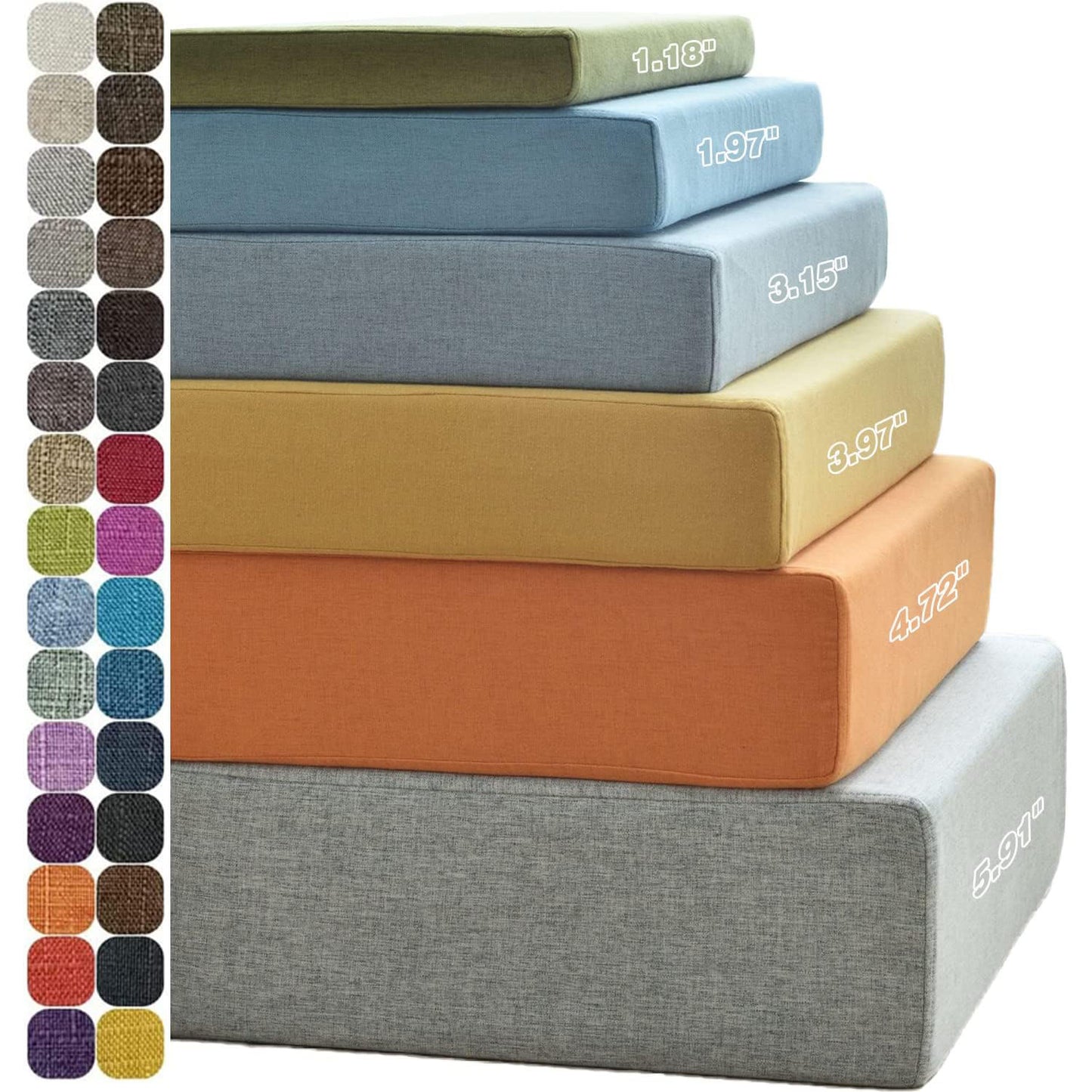 Custom Bench Cushion, Window Seat Cushions Indoor, Bench Cushions for Indoor Furniture,Non-Slip Bench Pads,75D Thickened Foam Bench Cushion for Indoor Bay Window Outdoor Garden Patio Cushion