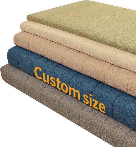 Custom Bay Window Bench Cushion for Indoor Furniture, Upgraded Waterproof Anti-Cat Scratch Teddy Fleece Window Seat Cushions Indoor, Thickened Foam Cushion