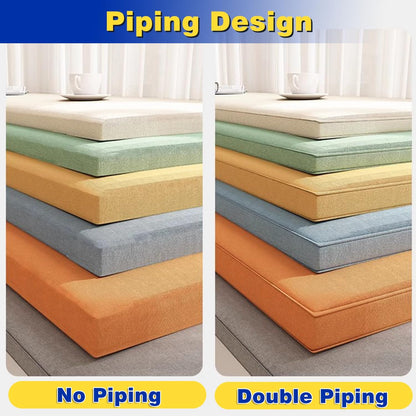 Custom Bench Cushion, Window Seat Cushions Indoor, Bench Cushions for Indoor Furniture,Non-Slip Bench Pads,75D Thickened Foam Bench Cushion for Indoor Bay Window Outdoor Garden Patio Cushion